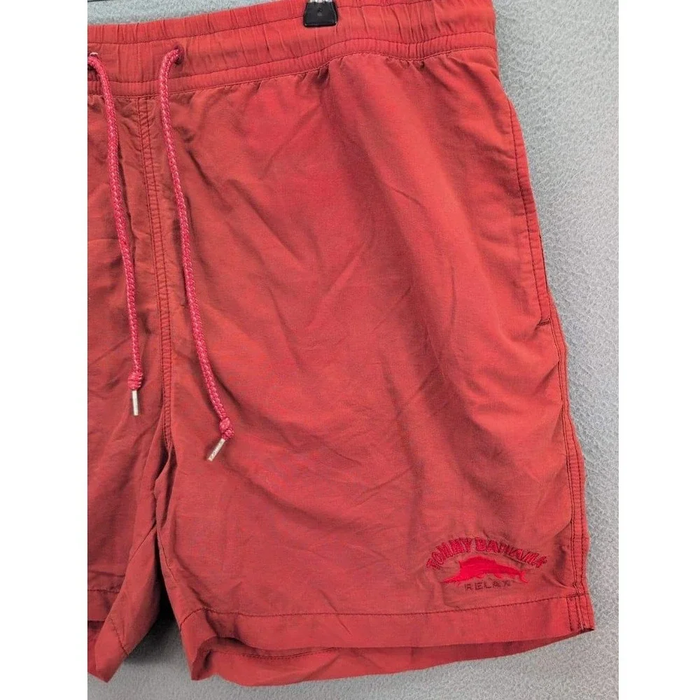 Tommy Bahama Relax Swim Trunks Mesh Lined Cargo Pockets Mens L Marlin Logo Beach